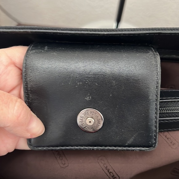 Coach Extra large vintage tote black leather trimmed - Picture 7 of 14